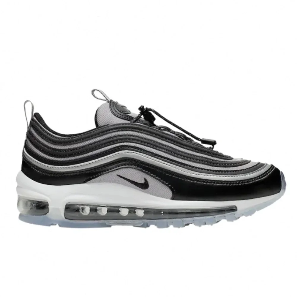 Nike Air Max 97 Sneakers Kids 6.5Y Gray Black Toggle Lace BQ8437-001